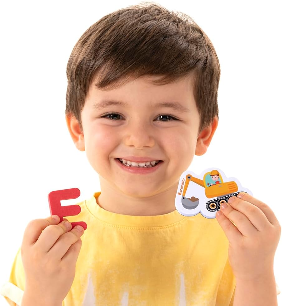 Crayola: ABC Matching Magnet Set – Vehicle-to-Go - 52pc Alphabet & Image Foam Magnets, Classroom & Home Education, Spelling-Learning, Toddler Kids 3+