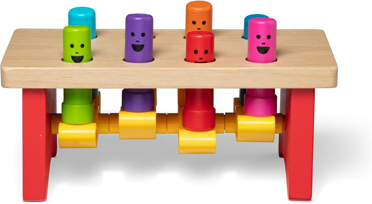 MeMelissa & Doug Deluxe Pounding Bench Wooden Preschool Learning Toy with Mallet Classic Wooden Toddler Toys for Ages 2+Lissa & Doug Deluxe Pounding Bench Wooden Preschool Learning Toy with Mallet