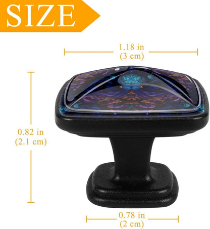 4 Pack Cabinet Knobs Drawer Pulls, 30mm Round ABS Glass Drawer Hardware Growing Butterfly Cabinet Handles with Screws for Dressers Kitchens Cupboard