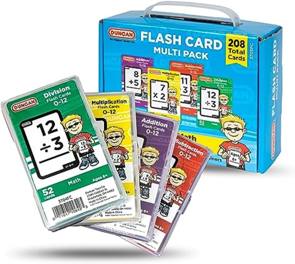 Duncan Math Flash Cards - Multi Pack Combo Set (Addition, Subtraction, Multiplication, Division)