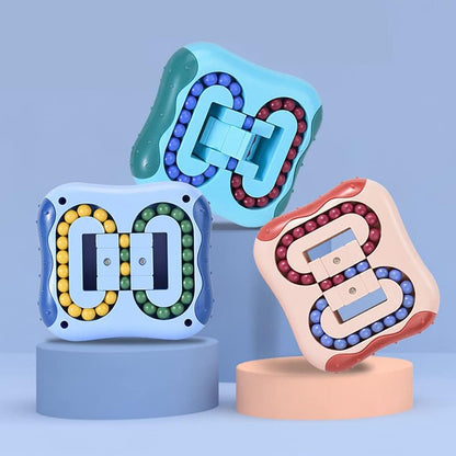 Magic Bean Cube Rotating Puzzle Fidget Toys Anti Stress Ball IQ Games Educational Sensory Easter Gift for Boys Girls Kids Children Adults (Indigo)