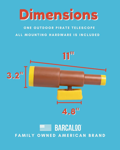 Barcaloo Kids Playset Telescope - Outdoor Backyard Playground Accessories for Kids, Pirate Telescope for Swingset, Jungle Gym, Treehouse, and Playset Accessories