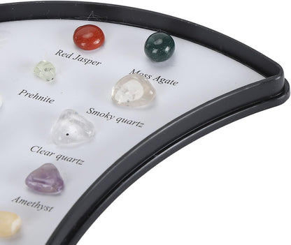 Pssopp Rock Stone Collection Kit, Minerals Educational Science Kit for Kids with Transparent Display Box, Great Rock Collectors and Geology Enthusiasts (Type 4)