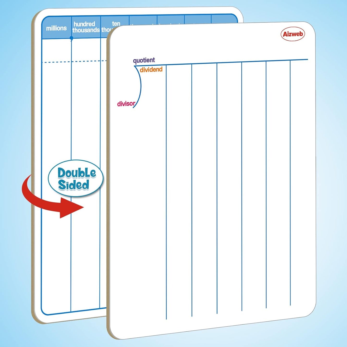 Aizweb 12 Pack Dry Erase Board Card,9" x 12" Small Whiteboard Number Line 120 Numbers Chart Ten Frame,Math Manipulatives Addition Subtraction Game for Student Classroom Must Haves Teacher Supplies