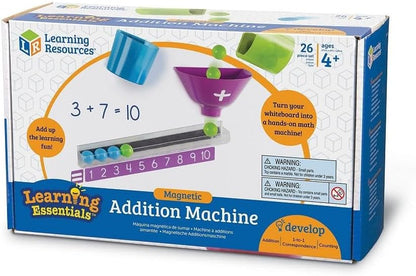 Learning Resources Magnetic Addition Machine, Math Games, Classroom Supplies, Homeschool Supplies, 26 Pieces, Ages 4+