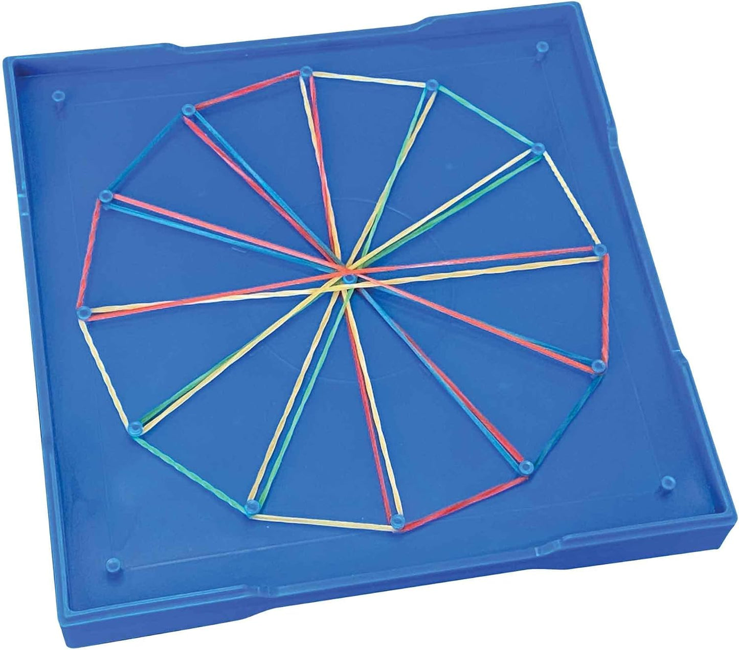 Thames & Kosmos Kids First Math: Large Double-Sided Geoboard Set for Preschoolers Ages 3 to 5 | Intuitive, Visual Method for Learning Basic Geometry | Includes Three 7-inch Square Boards, Rubber Bands