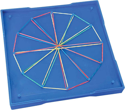 Thames & Kosmos Kids First Math: Large Double-Sided Geoboard Set for Preschoolers Ages 3 to 5 | Intuitive, Visual Method for Learning Basic Geometry | Includes Three 7-inch Square Boards, Rubber Bands