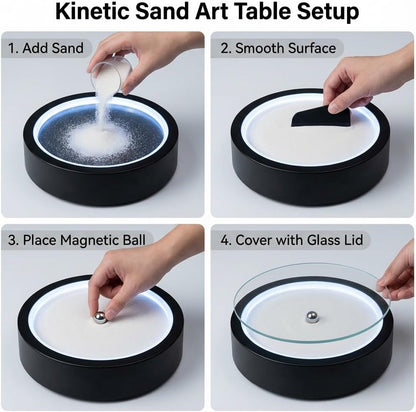 Haihomebest Automatic Zen Drift Sandscape – App-Controlled Sand Drawing with DIY Pattern Design, LED Ambient Light & Moving Sand Display for Creative Home Decor