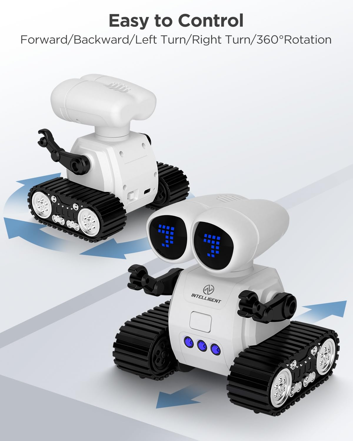 Robot Toys for Kids, Rechargeable Remote Control Robot Toys with Walkie Talkies, Programming, Gesture Sensing, Music, Changeable Eyes Function, RC Robot Toys Gifts for 6-12 Year Old Boys Girls