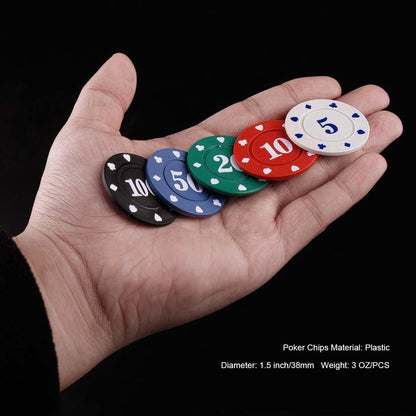 100 Plastic Poker Chips with no denominations, DIY Print with Your Personalized Text, Poker Card Game Chips Bulk, Counting Discs Markers for Math Counting, Game Play, Party