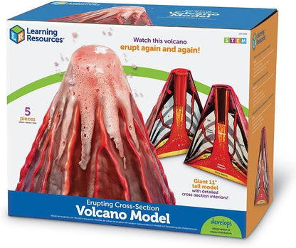 Learning Resources Erupting Cross-Section Volcano Model - Educational Science Projects Kits for Kids, STEM, Chemistry for Students, Classroom and Teacher Must Haves, Back to School Experiments