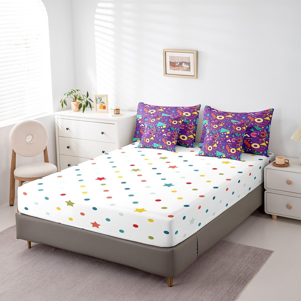 Erosebridal Chemical Equation Bed in a Bag Queen Comforter Set 7 Piece,Chemistry Bedding Sets Science Students Learning Gift Sheet Set with Comforter,Molecular Formula Education Bed Set - Colors A
