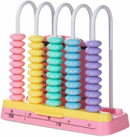 Abacus Quick Reset Children's Abacus Smooth Edges Kids Math Counter for Preschoolers, Classroom, Blue, 5 Rows