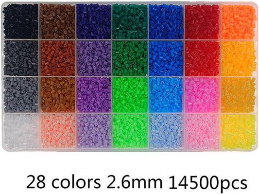 Fuse Beads Kit, 28 Colors 5mm Set, Ironing Melting Beads for Pixel Art, DIY 3D Puzzles, Handmade Decorations Gifts with Accessories (5MM)