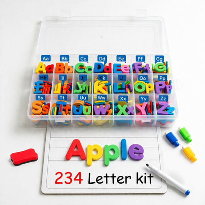 JoyLearn 78 Pieces Magnetic Letters and Numbers Alphabet Fridge Magnets ABC 123 Colorful Plastic Uppercase Lowercase Educational Toy Set with Math Symbols for Kids (78 PCS)