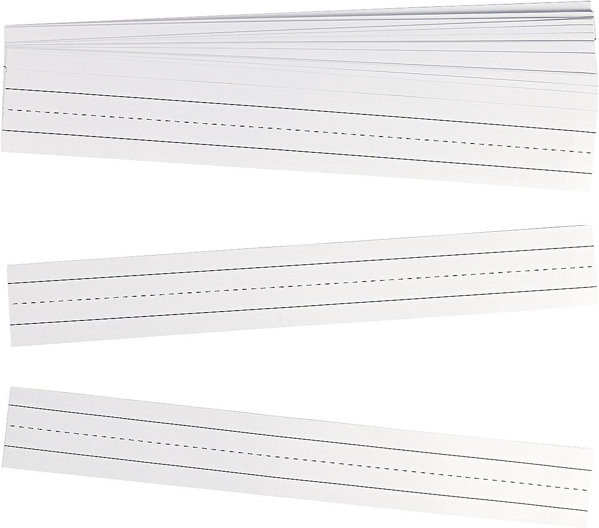 Fun Express White Sentence Strips (100 Pieces) Educational Writing Teaching Aids ,21" x 3"