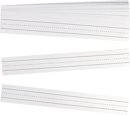 Fun Express White Sentence Strips (100 Pieces) Educational Writing Teaching Aids ,21" x 3"