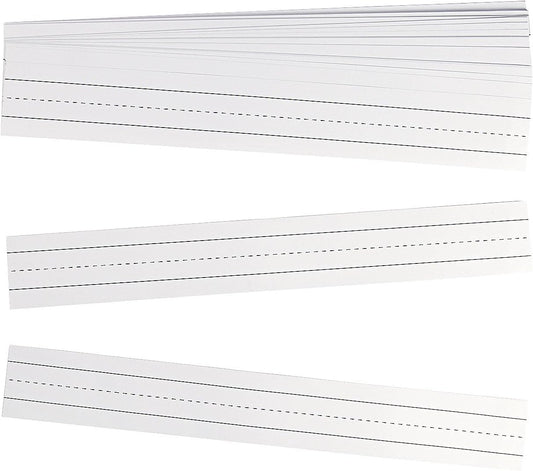 Fun Express White Sentence Strips (100 Pieces) Educational Writing Teaching Aids ,21" x 3"