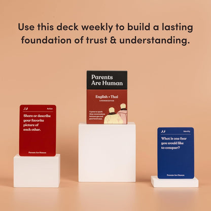 Parents Are Human, Relationship Cards, Get to Know Each Other Better, Parents, Families, Teens & Kids Relationship Building, Light & Deep Questions, 70 Questions & Activity Cards, English