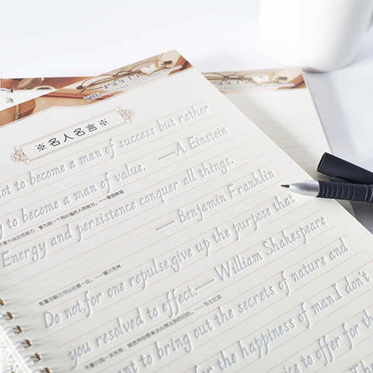 Italic 3D Groove Practice English Calligraphy Copybook Handwriting Practice Book for Adults and Kids