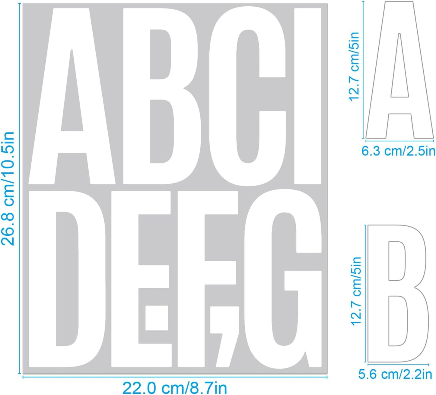 480 Pcs Waterproof 3" Vinyl Alphabet & Number Stickers - Self-Adhesive for Mailboxes, Windows, Doors, Signs, Vehicles & More, Black