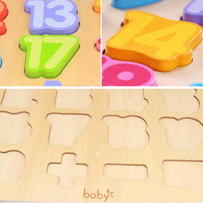 Wooden Number Puzzle Toys, ABC Letter & Number Puzzle for Toddlers 3 Year Old, Preschool Learning Toys for Kids, Educational Name Puzzles Gift for Boys and Girls