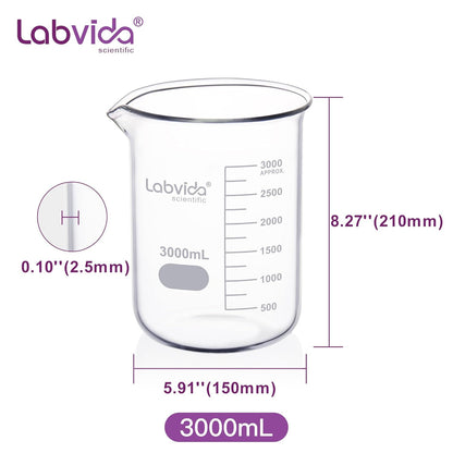 12pcs 50ml Upgrated Thick Glass Beakers, Shot Glass Beaker set, 3.3 Boro Griffin Low Form, Double Scale, LVA003