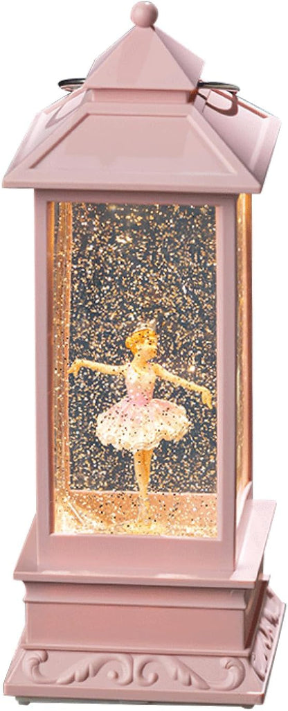 Snow Globe Lantern with Violin Girl – Shatterproof, Glitter Snowglobe 10 Songs Music Box, Led Light, USB or Battery Powered, for Girls Spring Day Gifts Birthday Home Decor Fall Decoration, Silver