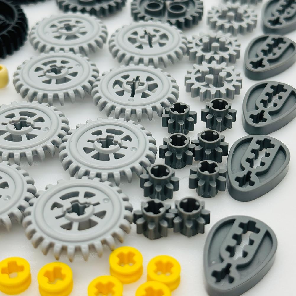 Miutrue Technical Parts Wheels Gears Building Blocks Accessories Pieces kit Construction Toys Set for Kids 6yrs+ Compatible with Major Brands