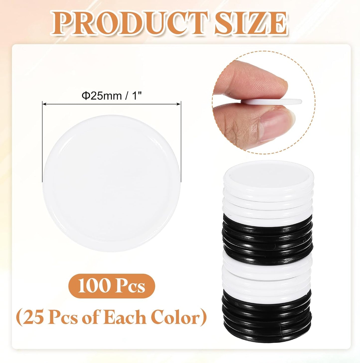 uxcell 100Pcs 0.8 Inch Plastic Poker Chips, Mini Bingo Chips Learning Counters Counting Counters Disks Markers Opaque Game Tokens for Game Play Math Counting, Yellow