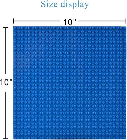 6 Pack Classic Baseplates Building Base Plates for Building Bricks 100% Compatible with Major Brands-Baseplates 10" x 10", (Multicolor)