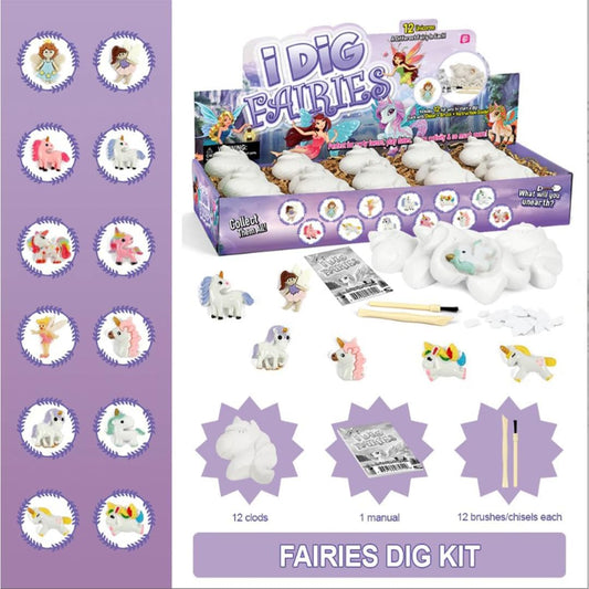 Liberty Imports 12-Pack Gem Digging Kit for Kids - Exciting Gemstone Mining Adventure - Educational STEM Crystal and Mineral Excavation – Party Favor Science Toys