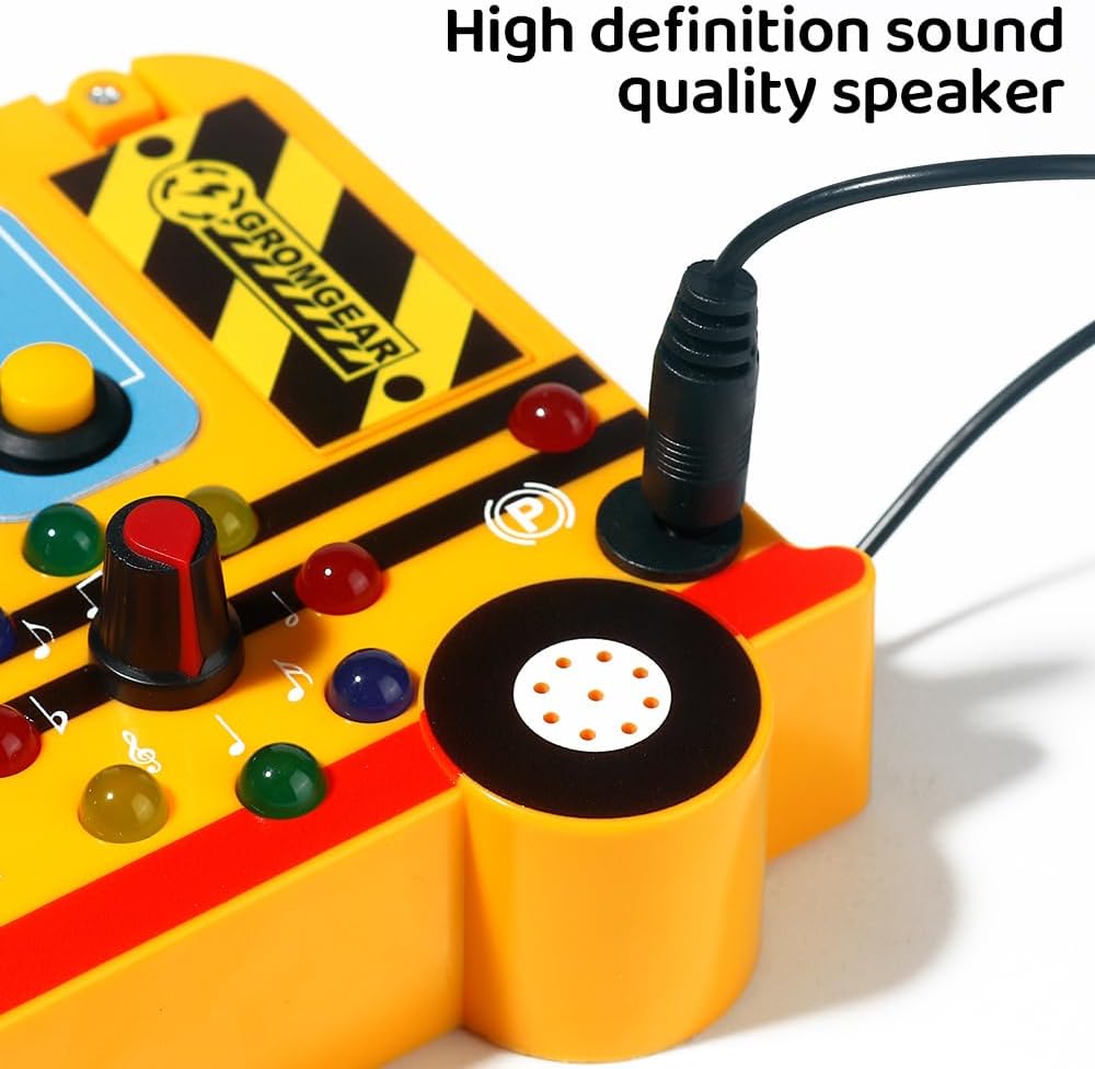 Montessori Board Sensory Toys for Children with LED Light switches, School Bus Shape，Baby fidgeting Board Travel Toys for More Than 18 Months, 18M+Boys and Girls Toddler Toys Gifts,Switch Toy