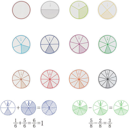 Fractions Circles Interactive Fraction Discs Fraction Mathematics Learning Aid for Student Teacher Student Math Learning