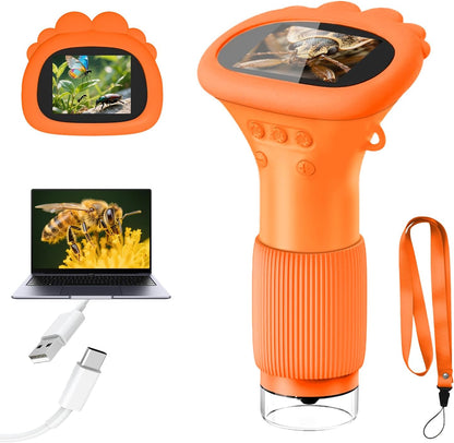 Acoath Microscope for Kids, 1000X Handheld Digital Miniscope with 2.0" Screen, Portable Pocket Microscope Education Toys Birthday Gifts for Age 3 4 5 6 7 8 9 10 Girls Boys