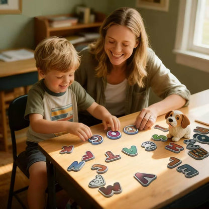 Animal Magnets Letters Refrigerator for Kids Toddlers, 32 Fridge Magnetic Animal Toys Set with Clear & Big Letters Educational Spelling Early Learning Tool