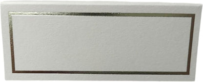 Place Cards Pack of 100 Premium Tent Name Place Cards for Table Setting with Gold Foil Border 2x3.5 inches - Perfect for Weddings, Banquets Dinner Parties and any other Events