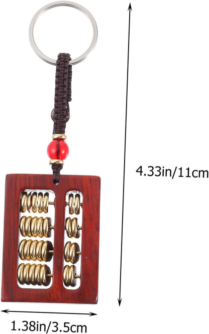Abacus Keychain Mini Abacus Keyrings Feng Shui Hanging Chinese Style Keychain Chinese s Charm Wood Chrismas Car Keys Collection China Rope Child Christmas