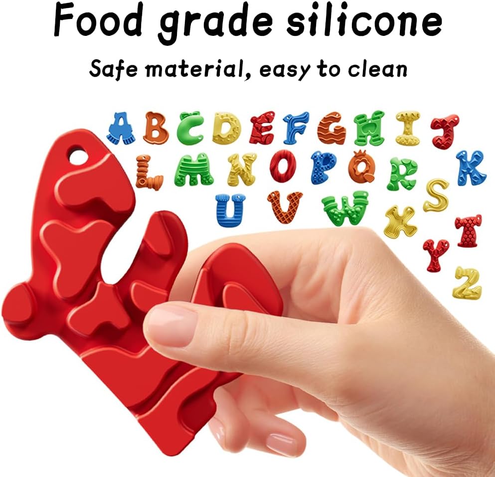 26PCS Alphabet Letter Fidget Toys, Textured Sensory Stress Relief Set for Autism ADHD Kids, Calming Anxiety Fidget Toys for Students, Classroom Prizes & Party Favors