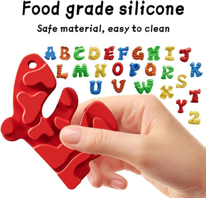 26PCS Alphabet Letter Fidget Toys, Textured Sensory Stress Relief Set for Autism ADHD Kids, Calming Anxiety Fidget Toys for Students, Classroom Prizes & Party Favors