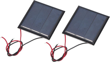 MECCANIXITY 2 Pcs 5.5V 0.44W 70mA Mini Solar Panels, Small Polycrystalline Solar Cell Panel with 2 Cable for DIY Electric Toy Materials Kits Charger, 60mm x 60mm