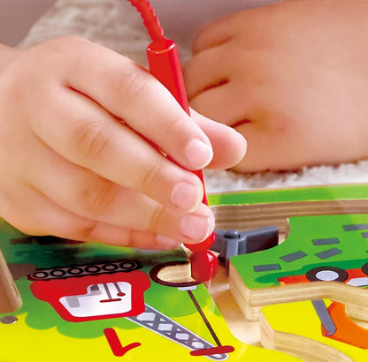 Hape Wooden Construction & Number Magnetic Maze