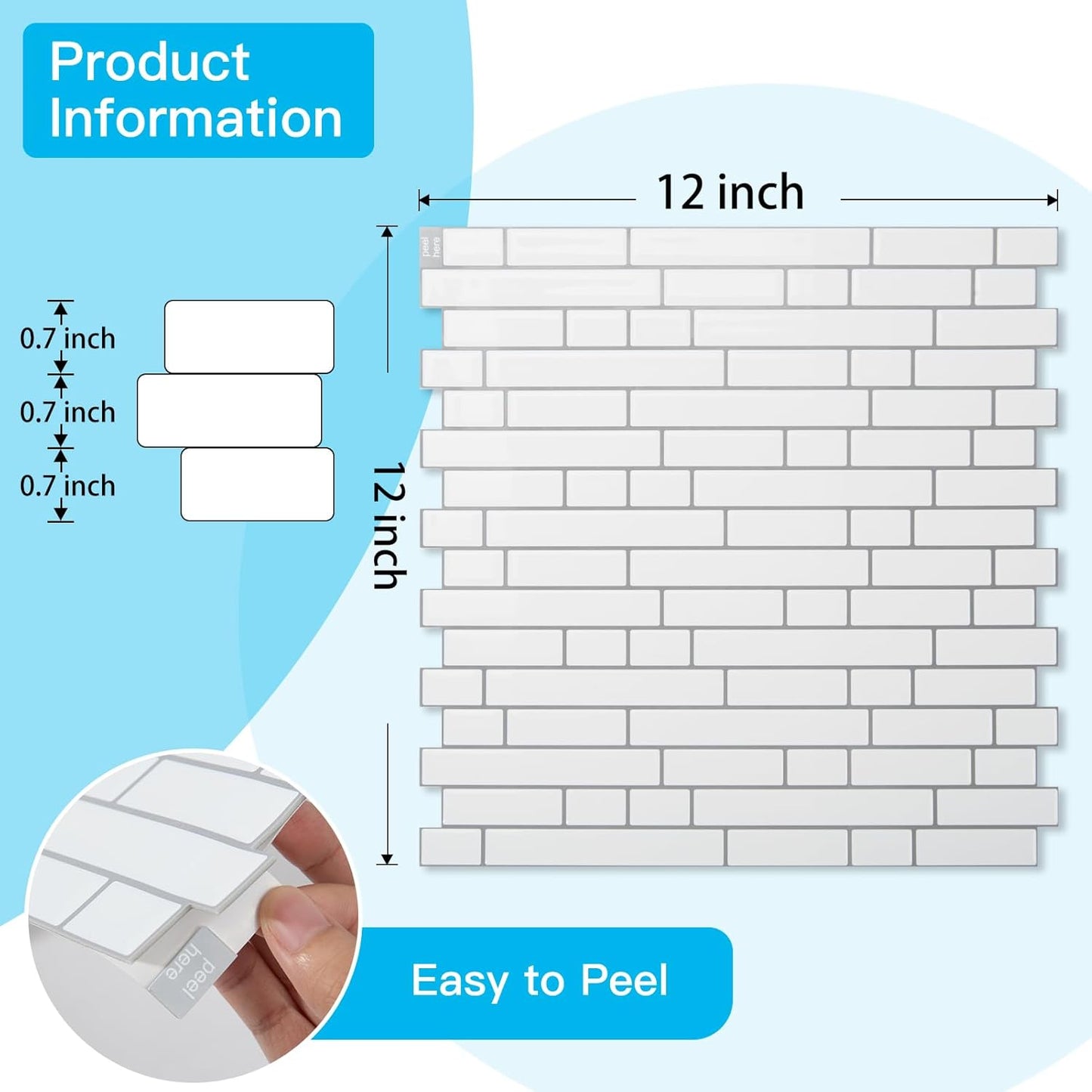 Art3d 10-Sheet Heavy-Duty Peel and Stick Backsplash, Waterproof Wall Tiles Stick on Kitchen Backsplash Living Space, Carrara Grey