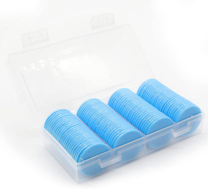 Set of 100 Opaque Plastic Learning Counters Mini Poker Chips Game Tokens with Storage Box (Black+White+Blue+Purple, 1 Inch)
