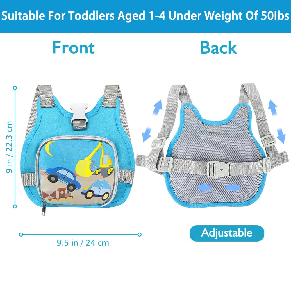 Accmor Toddler Harness Leash + Reflective Anti Lost Wrist Link, Cute Car Kids Back Pack with Hand Strap Collapsible Child Walking Restraint Belt Tether Hold Baby Boys Close for Outdoor Travel