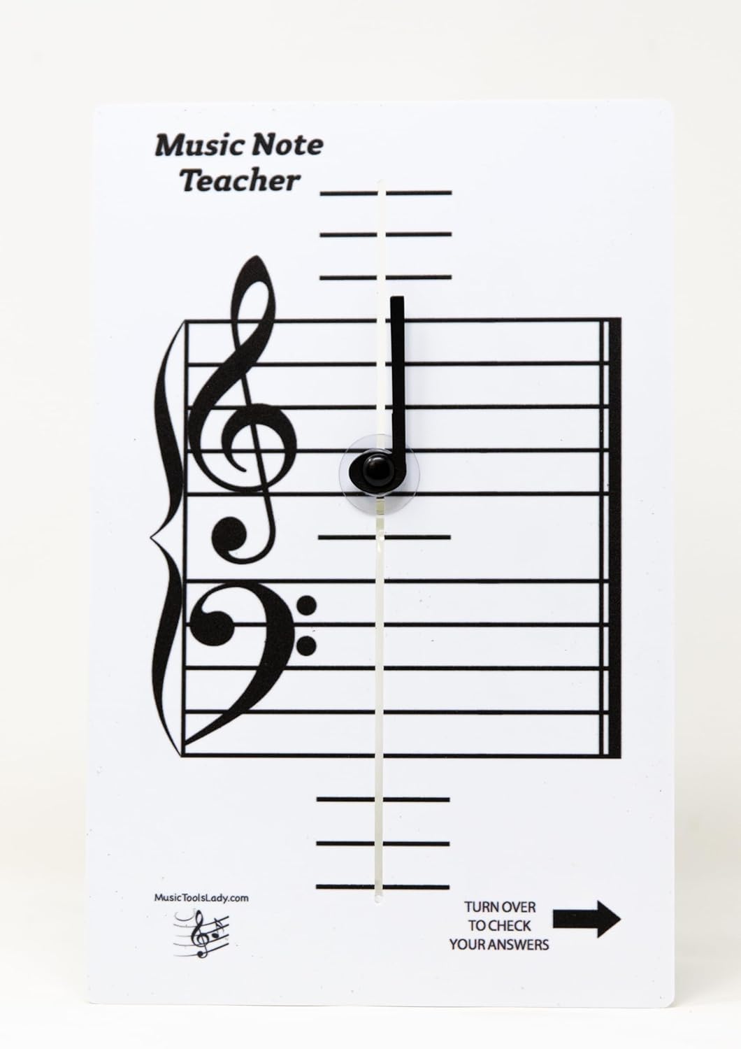 Kits Grand Staff Dry Erase Magnetic Music Theory Board with 35 Note Magnets and Marker (9 x 11.5 Inches) - Piano Teaching Tool, Music Staff Whiteboard, Keyboard Practice Aid