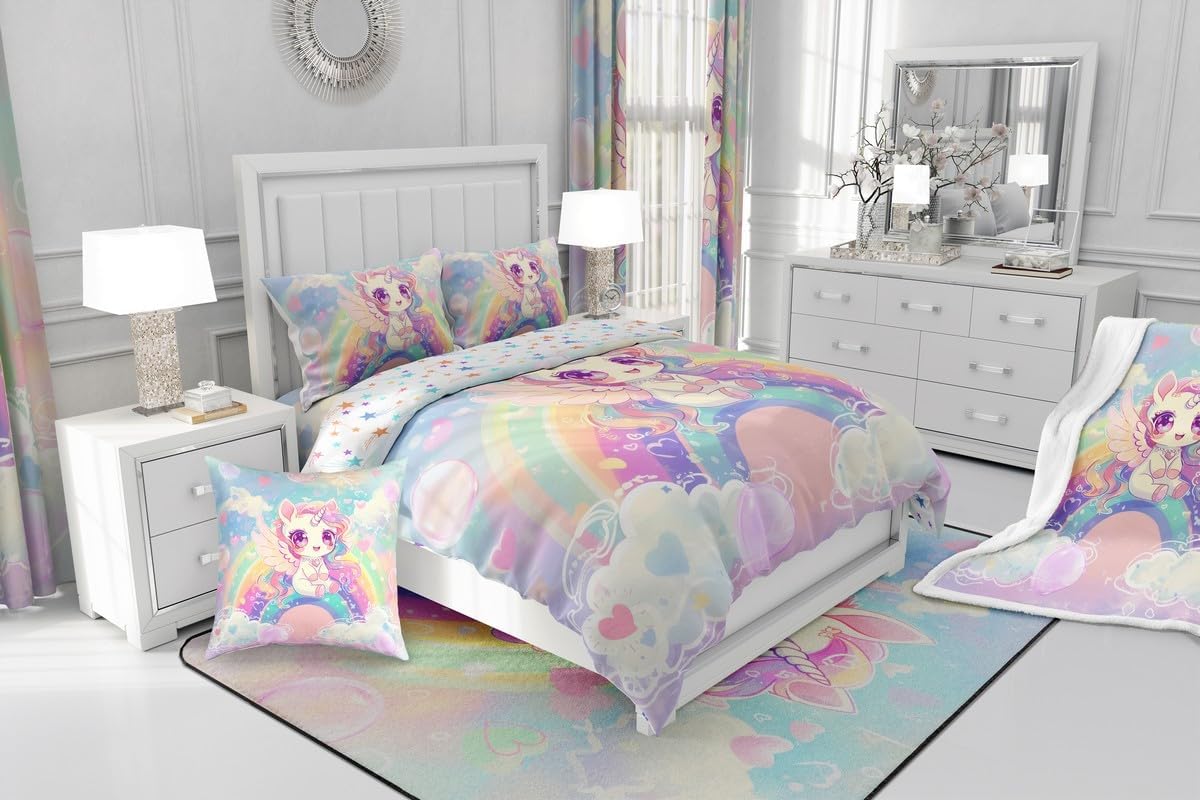 Drum Kit Duvet Cover,Kids Musical Instruments Bedding Set,Rock Music Comforter Cover for Boys Girls Room Decor,Neon Lighting Lightweight Bedspread Cover Twin Size with 1 Pillow Case(No Comforter)