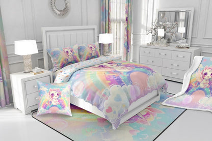 Drum Kit Duvet Cover,Kids Musical Instruments Bedding Set,Rock Music Comforter Cover for Boys Girls Room Decor,Neon Lighting Lightweight Bedspread Cover Twin Size with 1 Pillow Case(No Comforter)