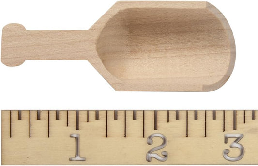 Wood Scoop 3 Inch, Unfinished Wooden Scoops for Candy, Spices, Parties, Gifts & Favors, Birch Material - Bag of 10