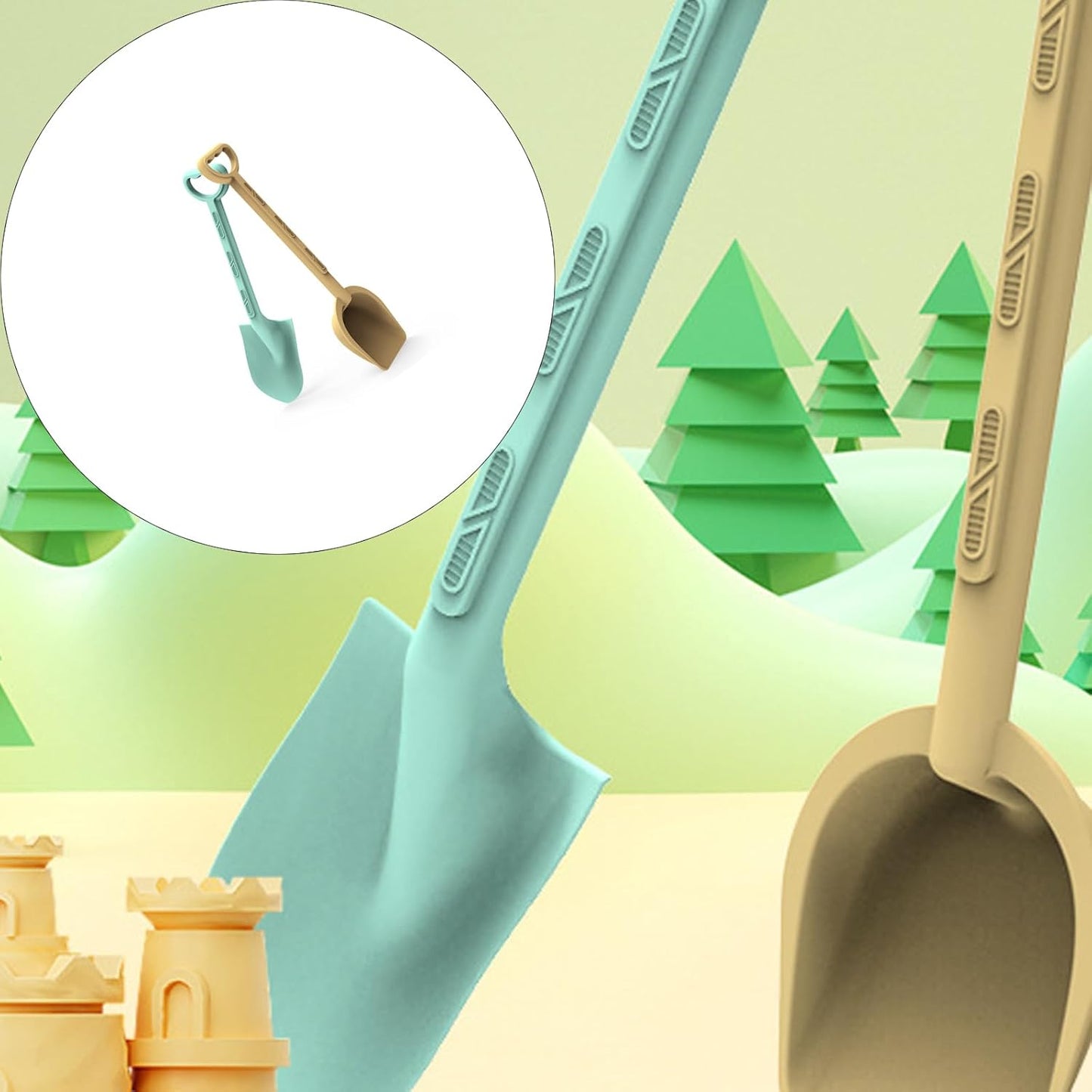 Sand Shovel Toy 2PCS Outdoor Play Tool with Wide Scoops Design Sandcastle Building Tool Toy for Beach Beach Shovel for